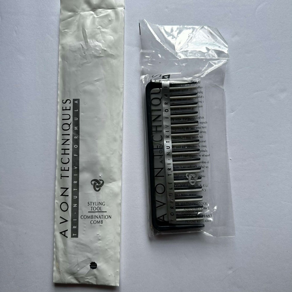 (2) Avon Techniques Tri-Nutriv Combination Comb‎ Styling Tool Vintage 1998
